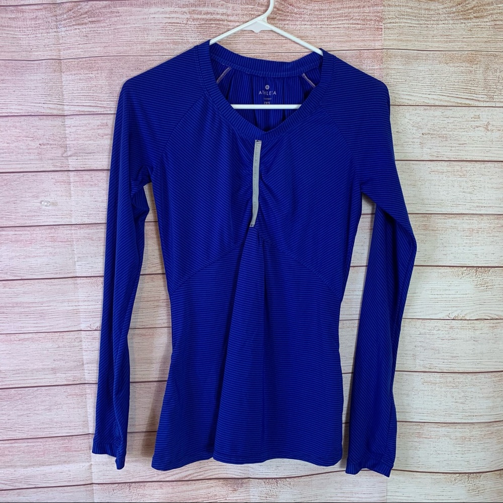 Athleta Striped‎ Pullover Top Shirt XXS